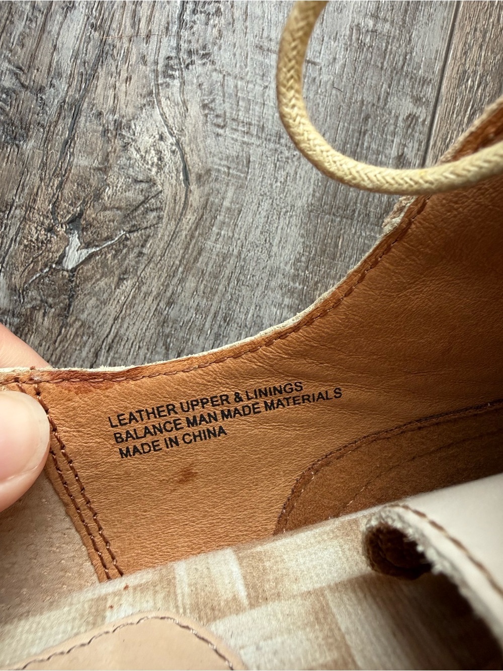 Born Two-Tone Leather Wingtip Oxfords in Blush and Cream - Picture 9 of 11